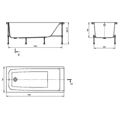 ВАННА АКРИЛОВАЯ ROCA ELBA 150X75  с каркасом и сифоном
