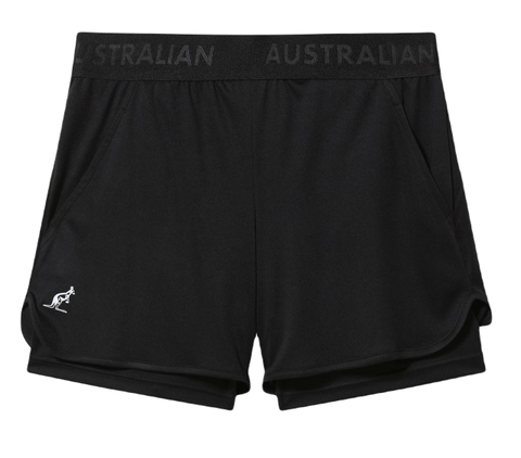 Женские теннисные шорты Australian Stretch Logo Short Ace - black