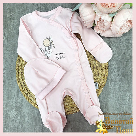 Комбинезон+шапочка хлопок (56-62) 250124-N9074