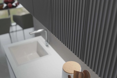 Кухня Оливия 2.0 м белый снег софт / графит софт