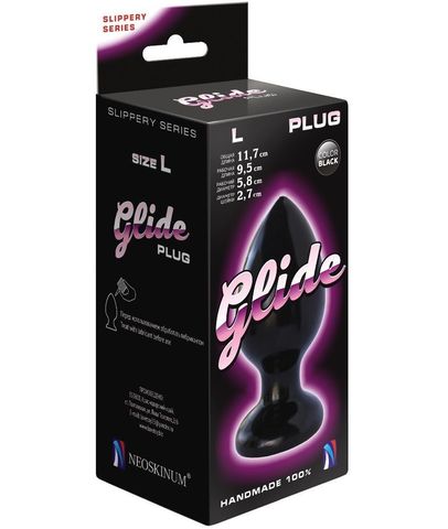 Черный анальный плаг Glide L - 11,7 см. - LOVETOY (А-Полимер) 420803