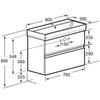 Roca OLETA 857640501 модуль для раковины 800 мм, 760х374х548 мм, с 2 ящиками, белый матовый