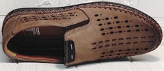 Летние туфли мокасины мужские из натуральной кожи смарт кэжуал Luciano Bellini 91737-S-307 Coffee.