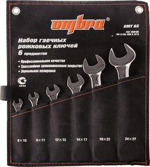 Ombra OMT6S Набор ключей гаечных рожковых в сумке, 8-27 мм, 6 предметов 55011