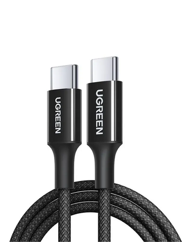 Кабель  UGREEN L502 (65249) USB-C to USB-C PD Fast Charging Braided Cable 5A Max, 1м, черный