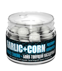 Бойлы насадочные тонущие Sonik Baits GARLIC-CORN 14мм 90мл (Чеснок+кукуруза)