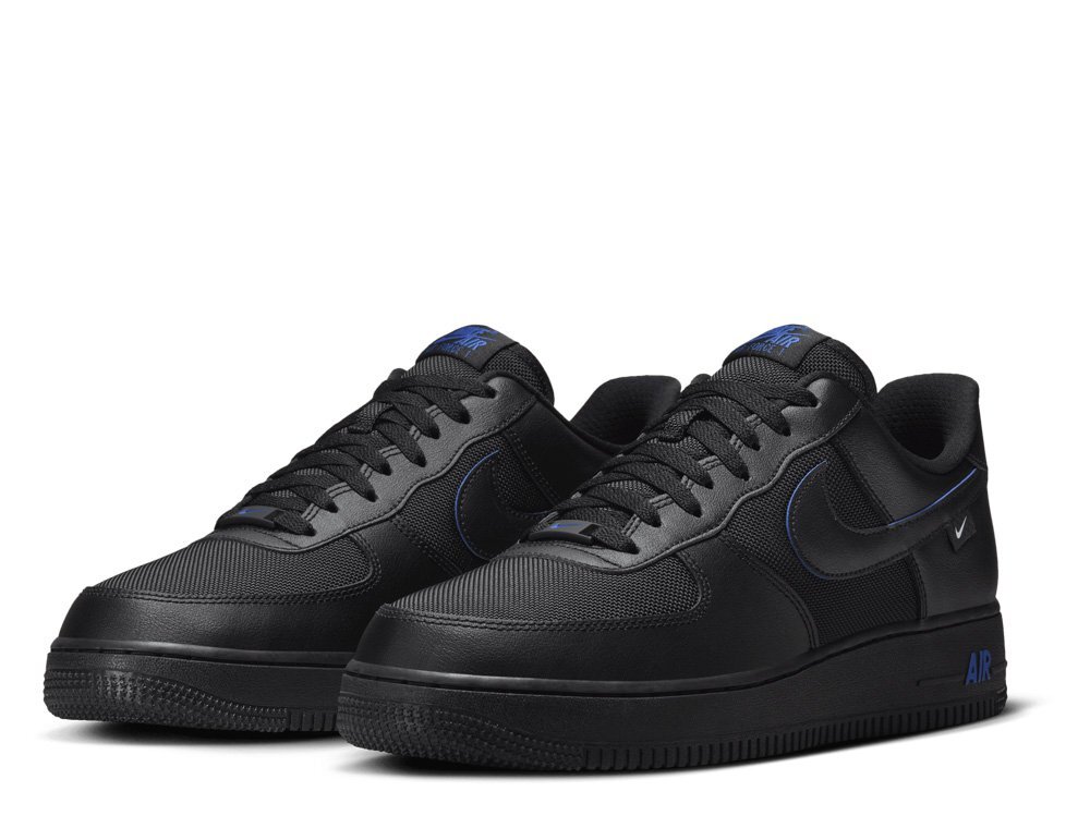 Nike Air Force 1 07 Black Black Astronomy Blue White