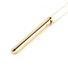 Золотистый вибромассажер-кулон Necklace Vibe - 