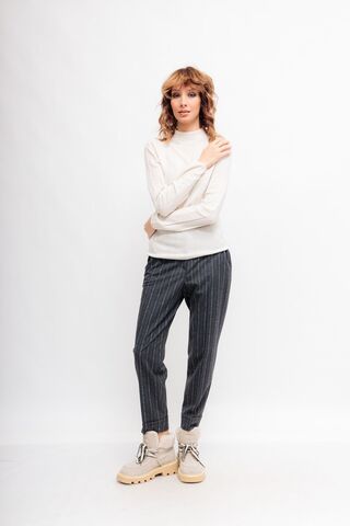Marc Cain Брюки классические в полоску с технологией Wool Look