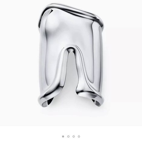 Браслет большой из серебра 925 пробы неродированного коллекция Elsa Peretti Bone cuff