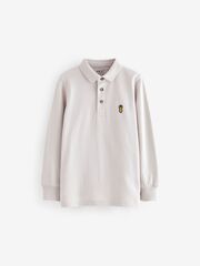 Поло с длинным рукам для мальчика Next 681-561, Светло-серый