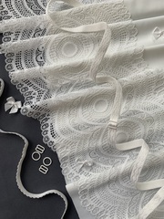 Кружево эластичное молочное 19 см, Китай