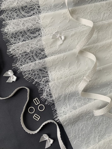 Кружево реснички молочное (22*280 см)