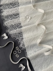 Кружево реснички молочное (22*280 см)