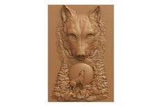 Силиконовый молд № 382 Панно Волк