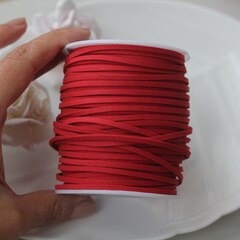 Шнур замшевый (искусственный), малиновый, 2,3*1 мм, 1 метр, ШН002