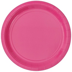 Тарелки однотонные, Ярко-розовый, 23 см, 6 шт.