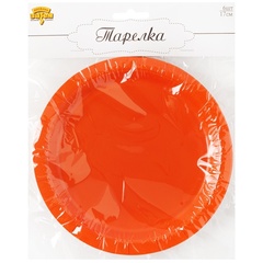Тарелки однотонные, Оранжевый, 17 см, 6 шт.