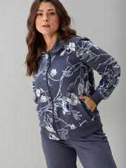 Костюм с брюками КБ-184/графит-плетистаяроза