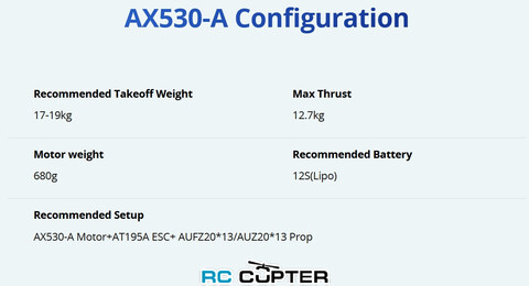 T-Motor AX530-A KV260 (20", 12S, 12.7 кг)