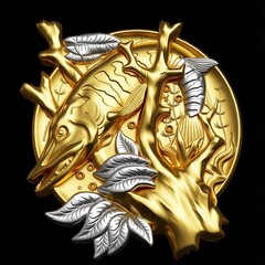 Силиконовый молд Щука (медальон) № 0481