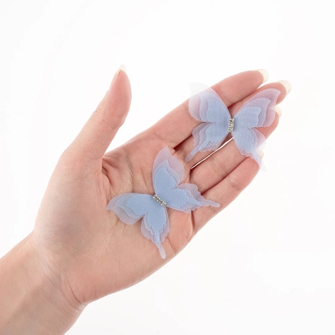 Декоративные бабочки шифоновые, трехслойные, 4,5*5 см