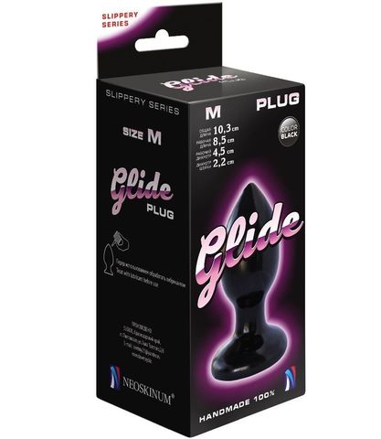 Черный анальный плаг Glide M - 10,3 см. - LOVETOY (А-Полимер) 420703