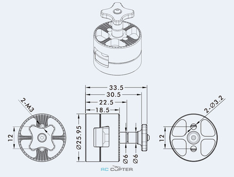 Адаптер для быстрой смены пропеллеров 18-24" для моторов T-Motor 50XX-60XX, U7, P60 (2 шт) QAD v2