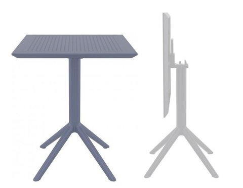 Стол пластиковый складной Siesta Contract Sky Folding Table 60, темно-серый