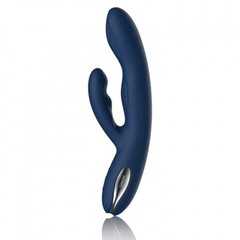 Вибратор с двойной стимуляцией и пульсацией Aylin от SVAKOM, темно-синий