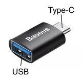 Переходник OTG USB 3.1 на Type-C 3.1А Baseus (ZJJQ000001) (Черный)