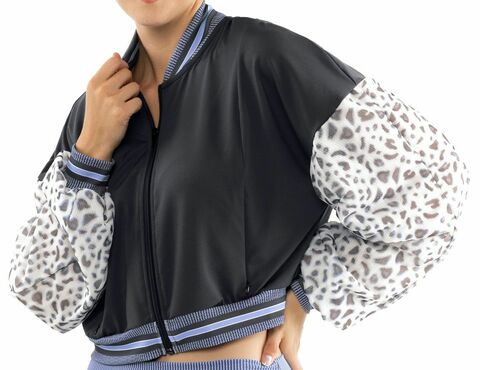 Женская теннисная куртка Lucky in Love On The Prowl Prowl Cropped Bomber Jacket Women - charcoal