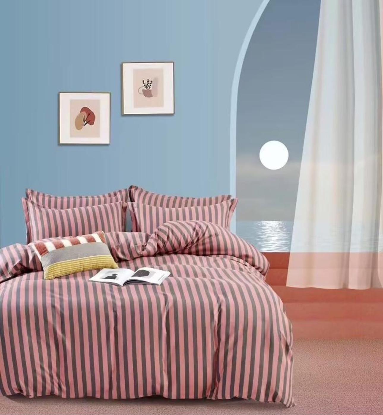 ZEPHYR HOME Двуспалка Фланель Пудровые полоски