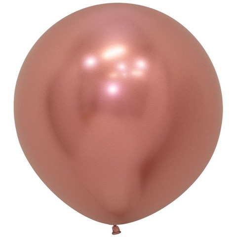 Большой шар гигант, латексный, розовое золото хром, 61 см