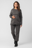 Утепленный спортивный костюм для беременных и кормящих 15069 серый