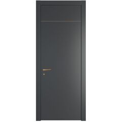 Межкомнатная дверь 42PWB графит с латунным молдингом