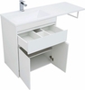 Aquanet 239215 Тумбас раковиной Токио 130 L напольная 1 ящик 2 фасада цвет белый глянец (239215)