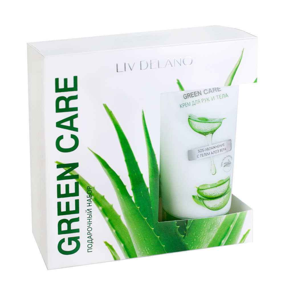 Liv-delano Подарочный набор Green Care (крем д/рук и тела с гелем Алое вера - крем д/ног  )