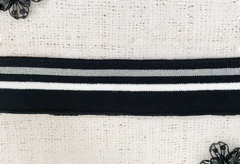 Подвязы трикотажные, ш. 4,7 см, L 126 см, чёрный с серебром/белым