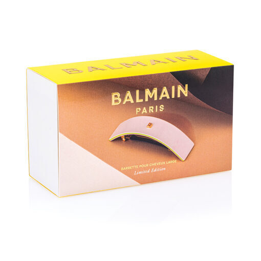 Balmain Hair Заколка-автомат Limited Edition Barrette ручной работы в цвете беж размер L