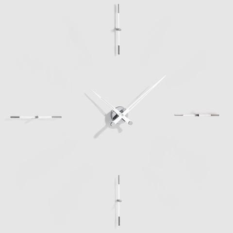Часы Merlin 4 i WHITE, Nomon CHROME+WHITE, (хром+белый лак). D=110см