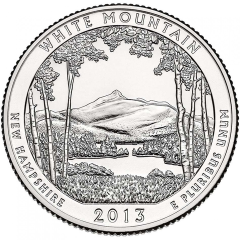 США. 25 центов(квотер). Парки. №16. 2013. White Mountain National Forest. P. UNC