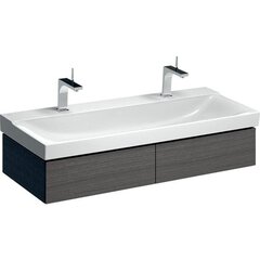 Шкафчик для раковины Geberit Xeno² шириной от 120 см, с двумя выдвижными ящиками: B=117.4см, H=22см, T=46.2см, Серый / Меламин, древесная структура фото