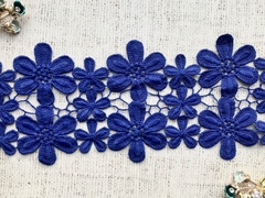 Кружево матовое плетеное, ш. 10,5-11 см, электрик