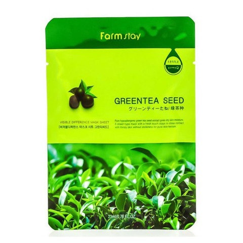 Тканевая маска с экстрактом семян зеленого чая Farm Stay, 23 мл
