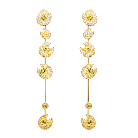 Серьги с желтыми сапфирами и бриллиантами, E0039-0/7