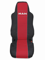 Чехлы MAN TGS (полиэфир, черный, красная вставка)