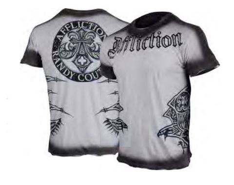 Affliction | Футболка мужская Randy Couture Warbird White Signature Series A2257W перед и спина