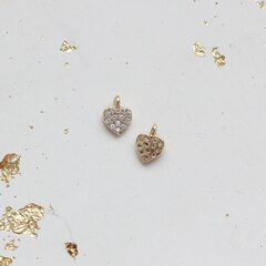 Подвеска Сердце с фианитами, 7*5 мм, позолота. П144