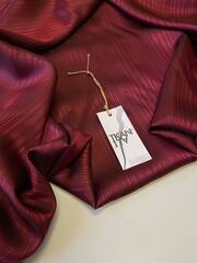 Вискоза жаккардовая подкладочная (100%вискоза, Винно-вишневый/вертикальная полоска, 137, 100 гр/м2)